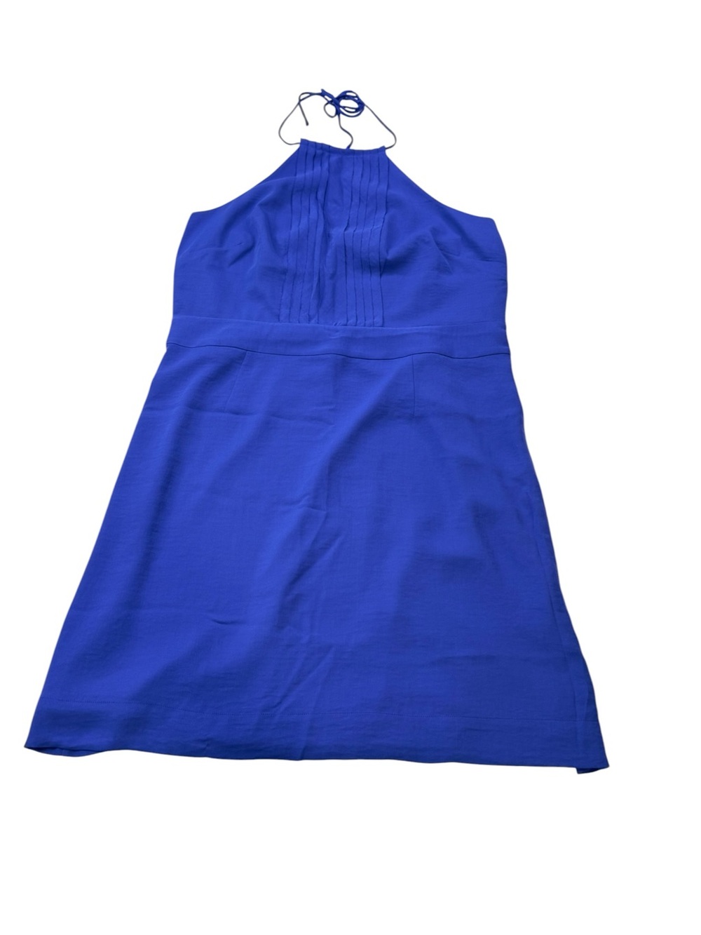 Banana Republic Cobalt Blue Halter Pintuck A-Line Dress Size 14 NWT